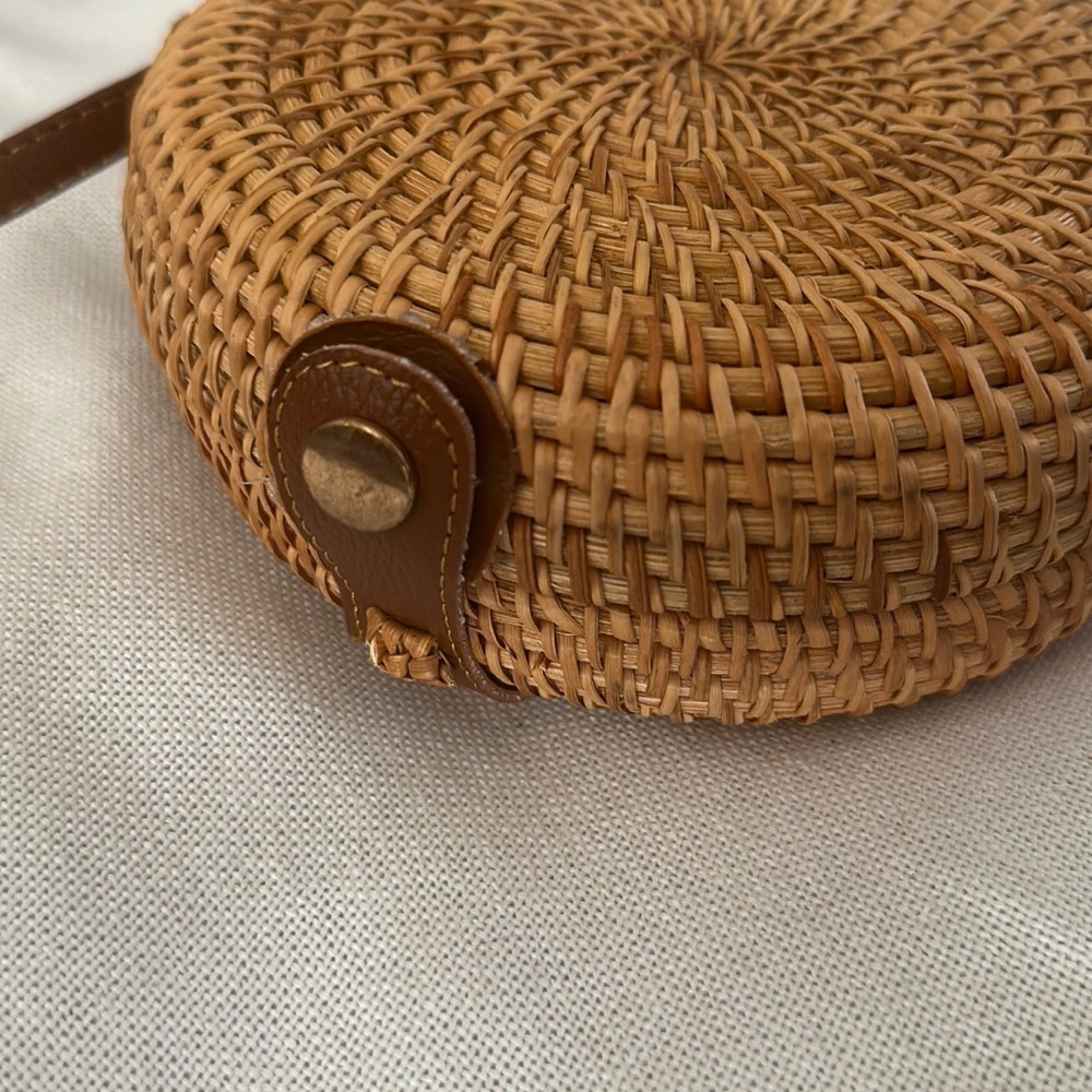 (2) PENELOPE CASE Brown Rattan Crossbody Bags SIZE 7" Cottagecore Garden Girl - Picture 4 of 6